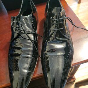 Giovanni Conti Italian black leather lace up shoes size 45 European/12 us